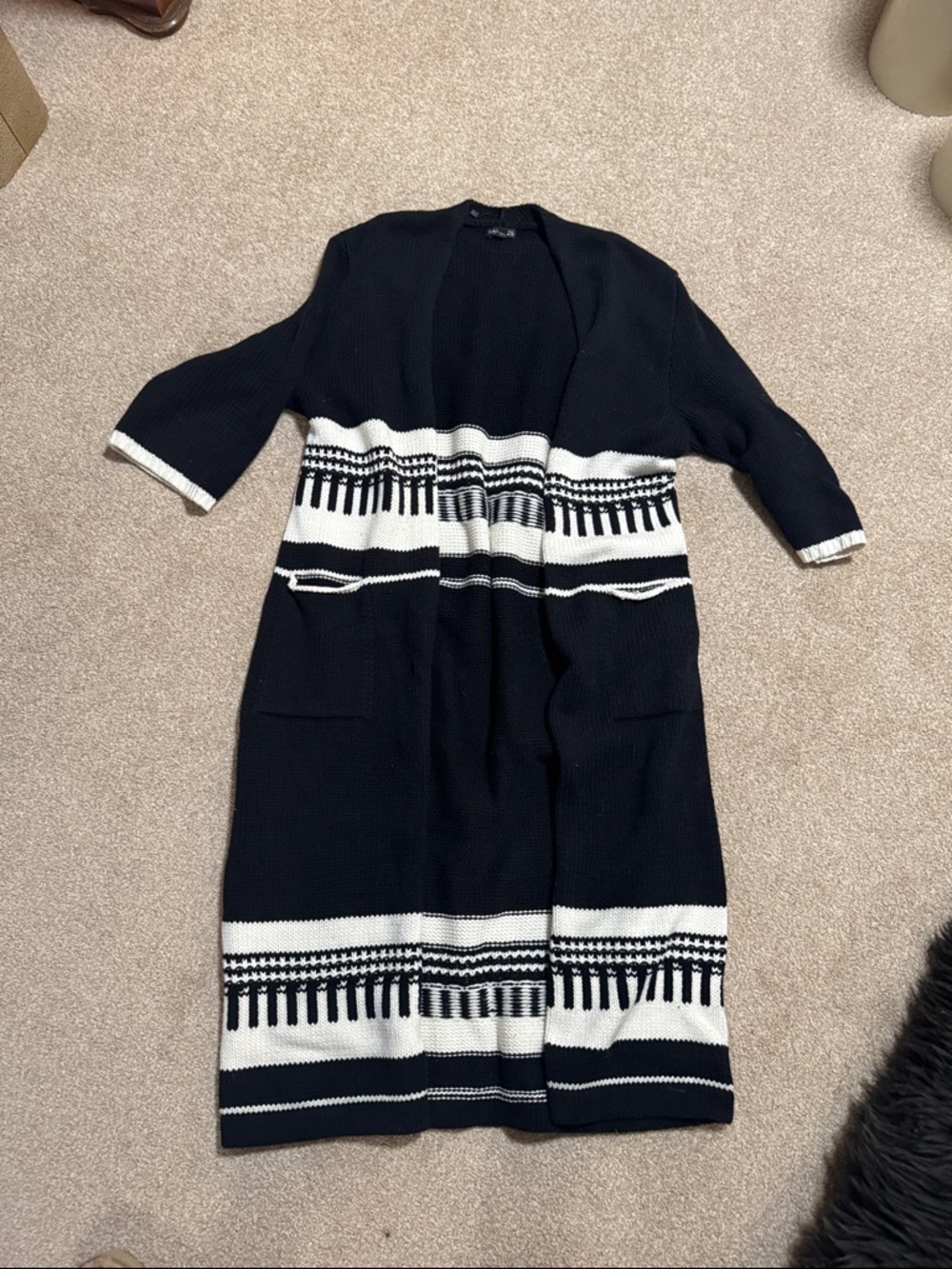 Express Black Textured Knit Cardigan like a coat    Tag fell off but is new